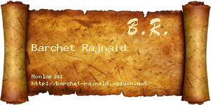 Barchet Rajnald névjegykártya